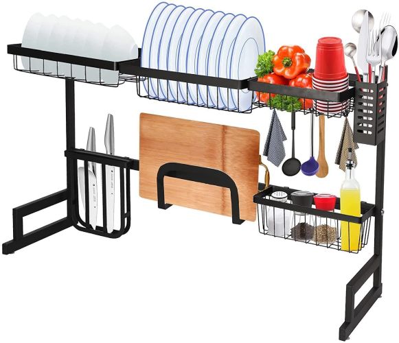 Over The Sink Dish Drying Rack Stainless Steel Kitchen Supplies Storage Shelf Multifunctional Tableware Drainer Organizer Over The Sink Dish Drying Rack Stainless Steel Kitchen Supplies Storage Shelf Multifunctional Tableware Drainer Organizer
