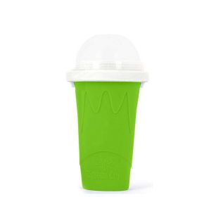 Summer Squeeze Homemade Juice Water Bottle Quick-Frozen Smoothie Sand Cup Pinch Fast Cooling Magic Ice Cream Slushy Maker Beker (Color: green)
