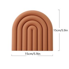 1pc Rainbow Silicone Heat Insulation Pad; Eco Friendly Soft Table Mat; Heat Resistant Silicone Trivets For Pots And Pans; Square Silicone Hot Pads (Color: ORANGE)