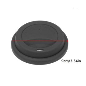 1pc Silicone Drinking Lid; Spill-Proof Cup Lids; Reusable Coffee Mug Lids; Coffee Cup Covers (Color: black)