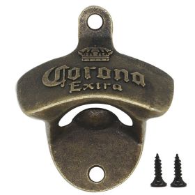 Zinc Alloy Bottle Opener Wall Mounted Vintage Retro Beer Opener Tool Accessories Bronze Color with Screws Bar Decoration Gadgets (Ships From: China, Color: a)
