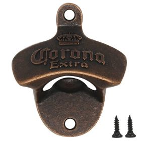 Zinc Alloy Bottle Opener Wall Mounted Vintage Retro Beer Opener Tool Accessories Bronze Color with Screws Bar Decoration Gadgets (Ships From: China, Color: b)