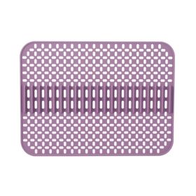 1pc Kitchen Silicone Drain Mat; Kitchen Sink Protection Anti-Scratch Mat; Non-Slip Card Bowl Card Position Mat; 16.93*12.6inch (Color: Purple, Quantity: 1pc)