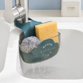 Cloud Sink Drain Basket Household Kitchen Faucet Rack Washing Dish Rag Sponge Storage Hanging Bag (select: FV05-blue)
