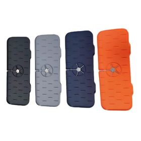 Kitchen Faucet Sink Splash Guard Silicone  Drip Catcher Tray Absorbent Mat (Color: ORANGE)