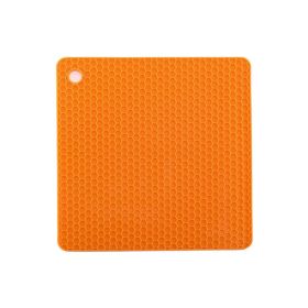 Non-Slip Honeycomb Kitchen Table Pad Multi-Purpose Hot Pads, Spoon Rest Heat Insulation Pad (Color: ORANGE)