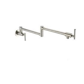 Wall Mount Kitchen Stove Faucet (Color: Brushed Nickel, Type: Kitchen Faucet)