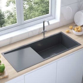 Handmade Kitchen Sink Black Stainless Steel (Color: black)