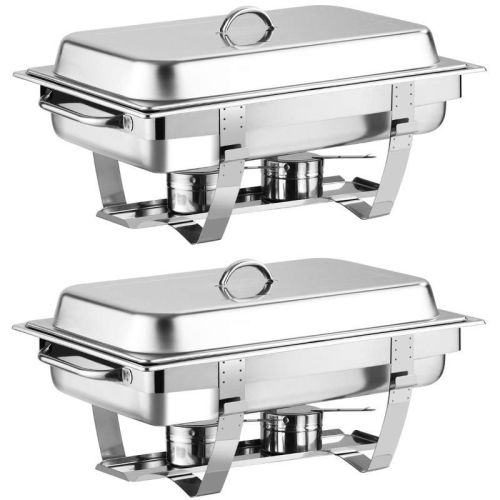 9 Quart 2 Packs Chafing Dish Chafer Dishes Buffet Set Stainless Steel Rectangular Chafing Dish Set 9 Quart 2 Packs Chafing Dish Chafer Dishes Buffet Set Stainless Steel Rectangular Chafing Dish Set