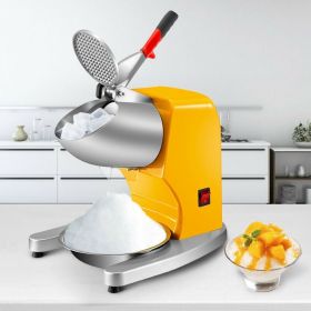 Commercial Electric Dual Blade Snow Cone Granizing Machine With Free Tray Home Icy Drink Smoothie Maker (Color: yellow, Type: Ice Crushers)