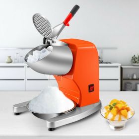 Commercial Electric Dual Blade Snow Cone Granizing Machine With Free Tray Home Icy Drink Smoothie Maker (Color: ORANGE, Type: Ice Crushers)
