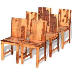 Dining Chairs 6 pcs Solid Sheesham Wood (Color: Brown)