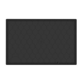 Silicone Under Sink Mat for Cabinet 34x22in Sink Cabinet Protector Mat Kitchen Bathroom Cabinet Liner with Drain Hole Hold Up to 3 Callons Liquid (Color: black)