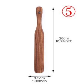7pcs/set Teak Natural Wood Tableware Spoon Ladle Turner Rice Colander Soup Skimmer Cooking Spoon Scoop Kitchen Reusable Tool Kit (Color: shovel 5)