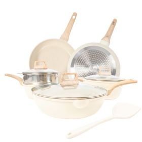 Kitchen Cooking Supplies Classic Cookware set (Color: As pic show, Type: 10 Piece)