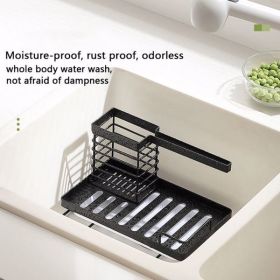 Kitchen Supplies Cloth Rack New Sponge Cloth Drain Rack with Chopstick Tube Easy Storage Storage Shelf Kitchen Sorting Rack (Color: as picture)